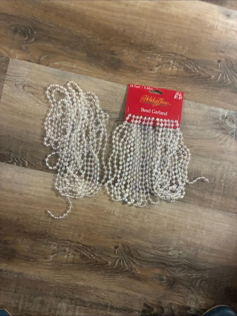 Holiday time bead garland multi color translucent